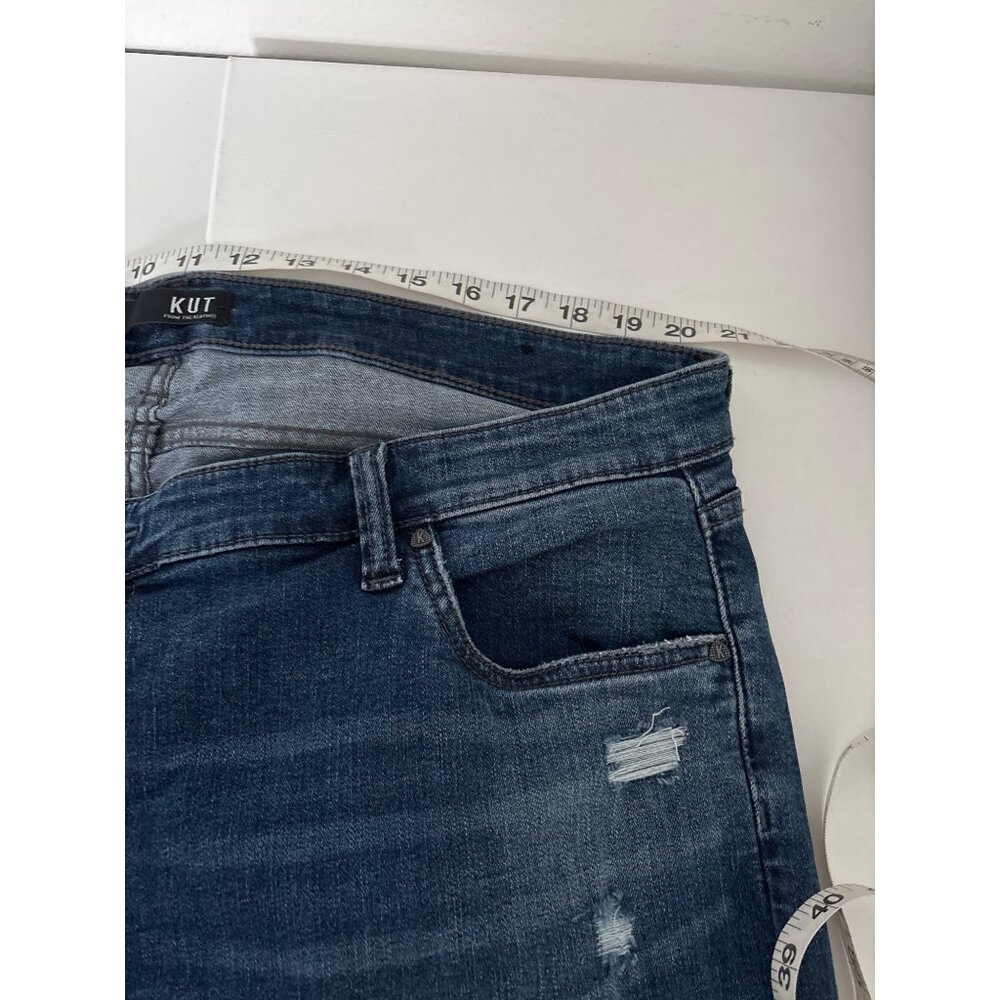 Kut from the Kloth Jeans Plus 20W Boyfriend Distressed Blue Denim Stretch Casual - Picture 7 of 15